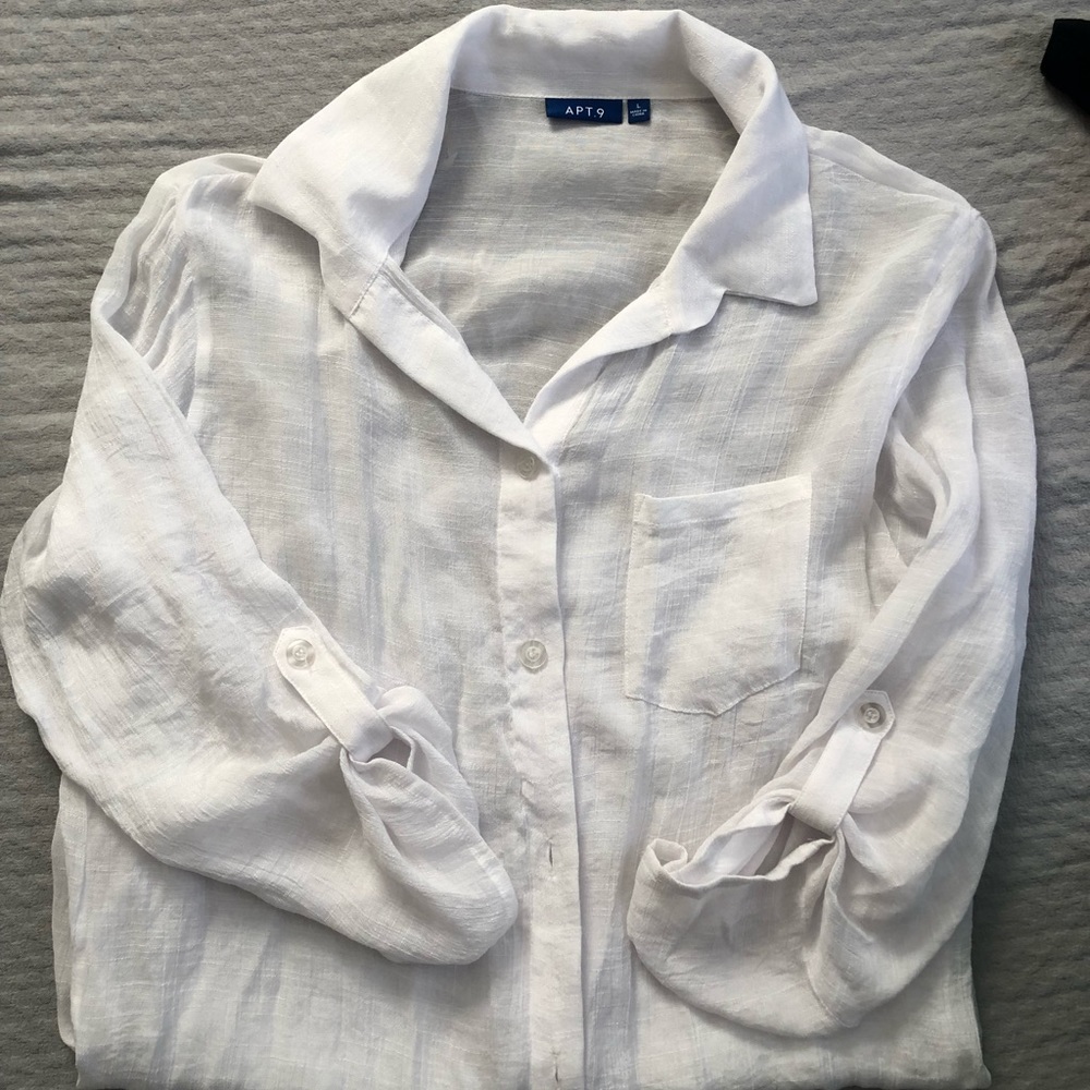 White Linen Swim Cover Up